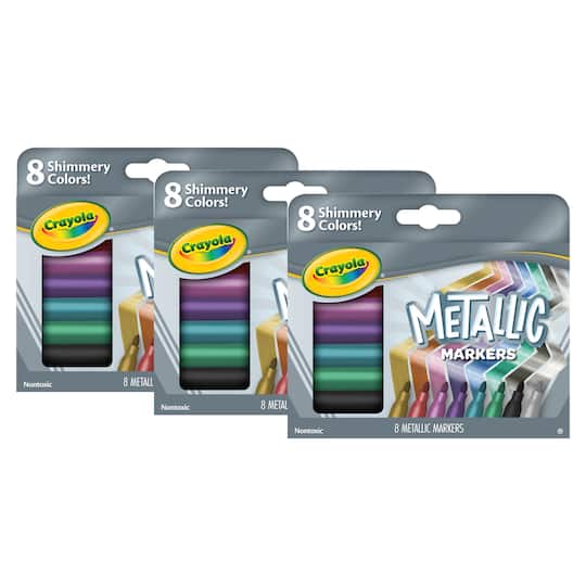 Crayola® Metallic Markers, 3 Packs of 8